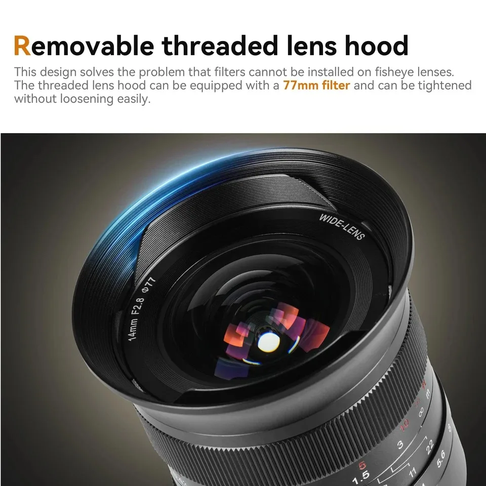 

7artisans 14mm F2.8 Ультраширокоугольный объектив с полнокадровой матрицей для фотосъемки с креплением Sony E, Canon RF, Nikon Z, L Mount