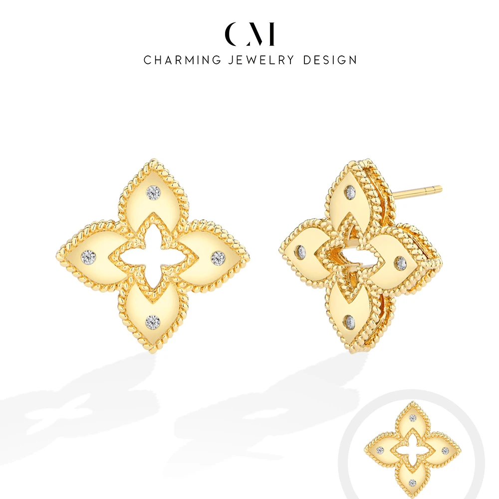 

Изящные серьги CHARMING 2026 в форме цветка с муассанитом для женщин, серебро 925 пробы, на каждый день, для вечеринок, романтический подарок, с сертификатом