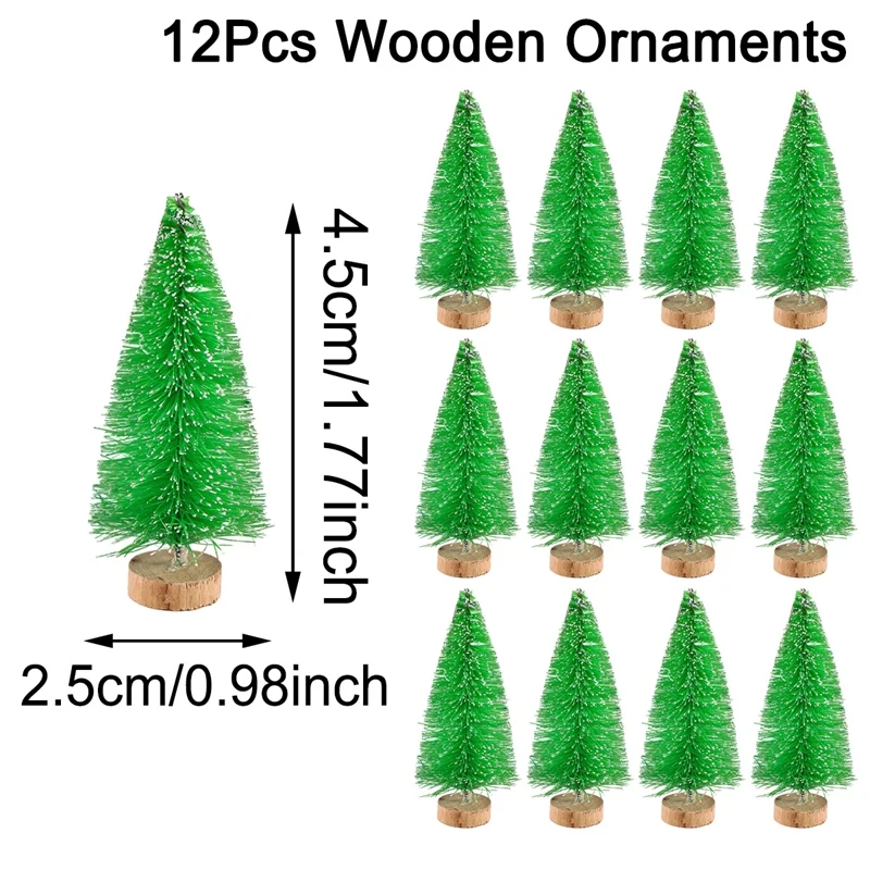 8/12 Stück Mini-Weihnachtsbäume aus Holz, künstlicher Weihnachtsbaum für Weihnachten, Tischdekoration, Weihnachtsdekoration, 2025, Navidad – Detail 15