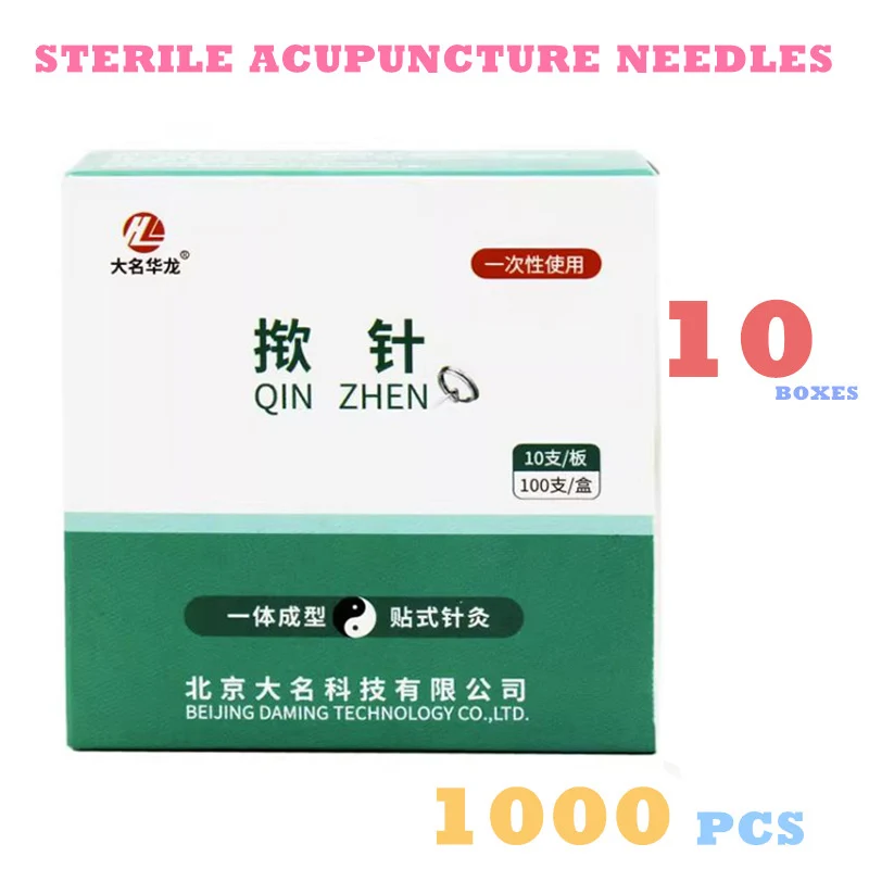 

10Box Many Size Press Needle 1000 Sterile Acupuncture Needles for Single Use Massage Auricular Skin Microneedle
