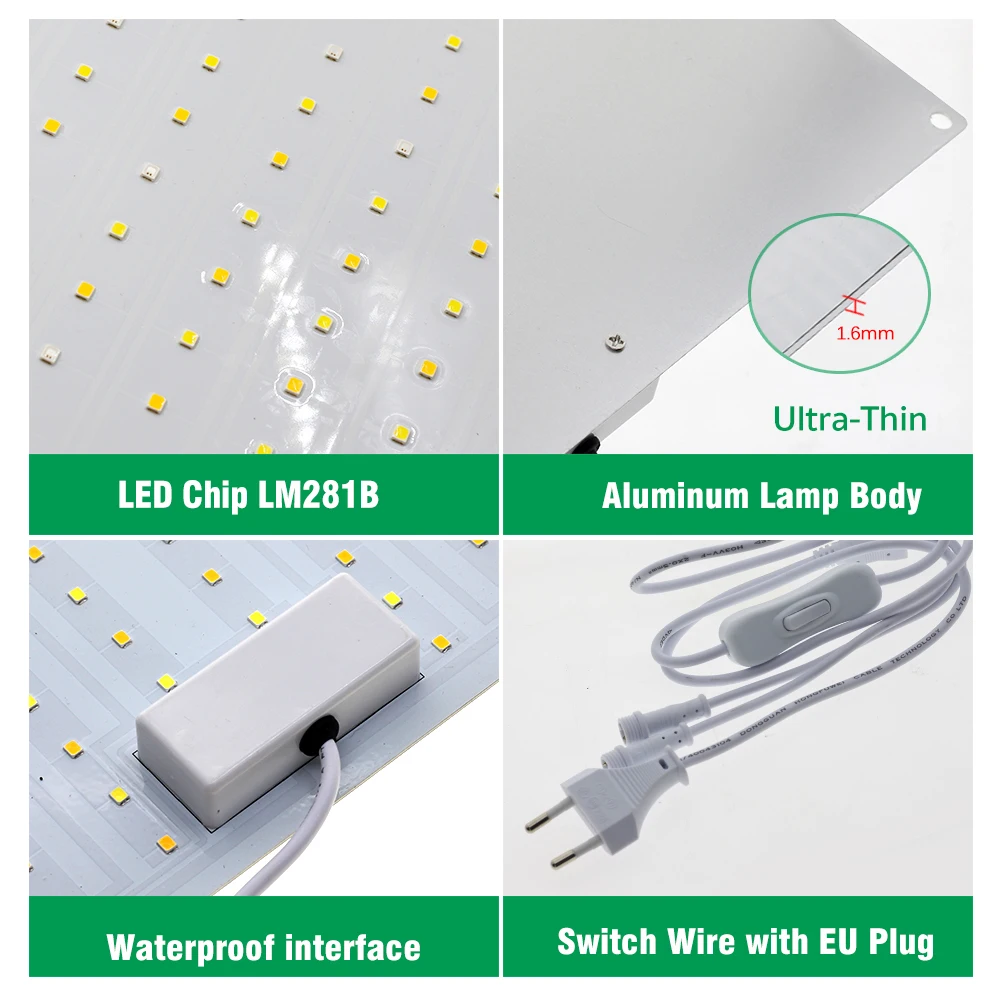 Full Spectrum LED Grow Light 110W Ultra-thin Growth Lamp For Greenhouse Pants LM281B LED Light For Veg Flowers Seeding