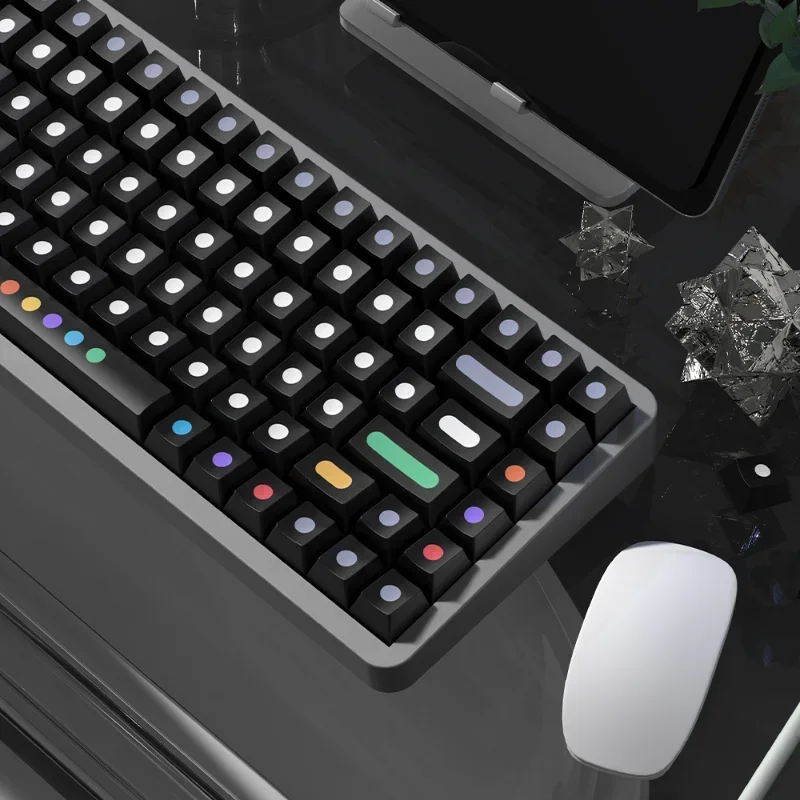 

136/139Key Вишневый профиль колпачки клавиш под заказ PBT термосублимация черные точки колпачки клавиш индивидуальная механическая клавиатура колпачок