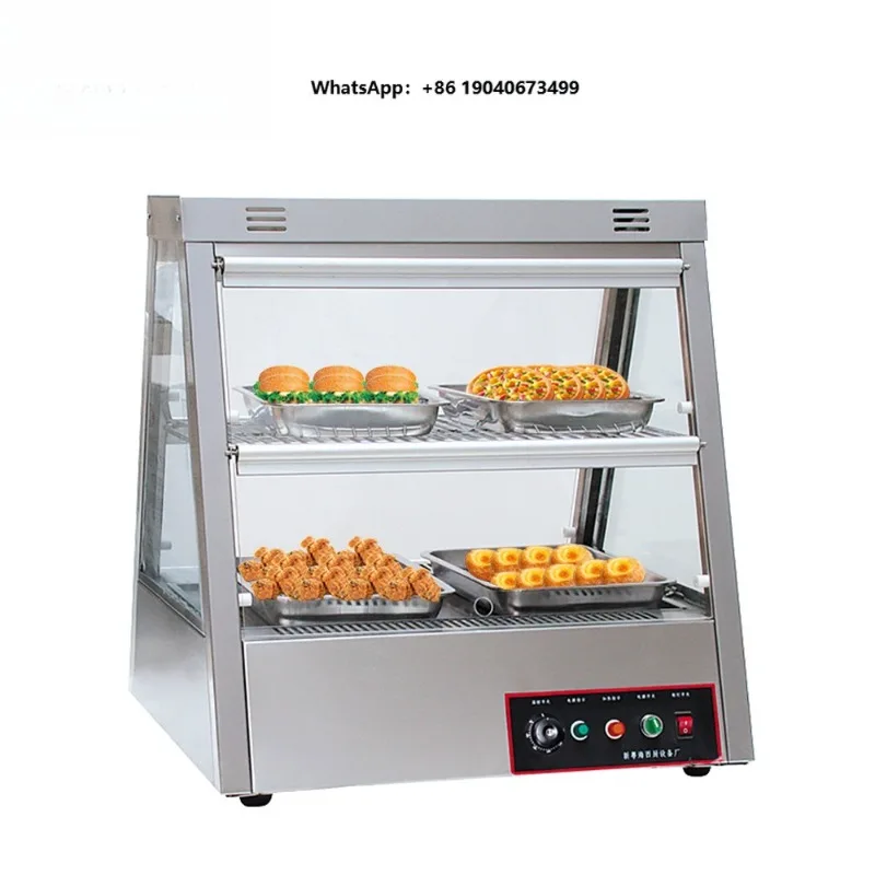 2 Layer Electric Food Warmer Display showcase Commercial Glass Insulation Cabinet c001