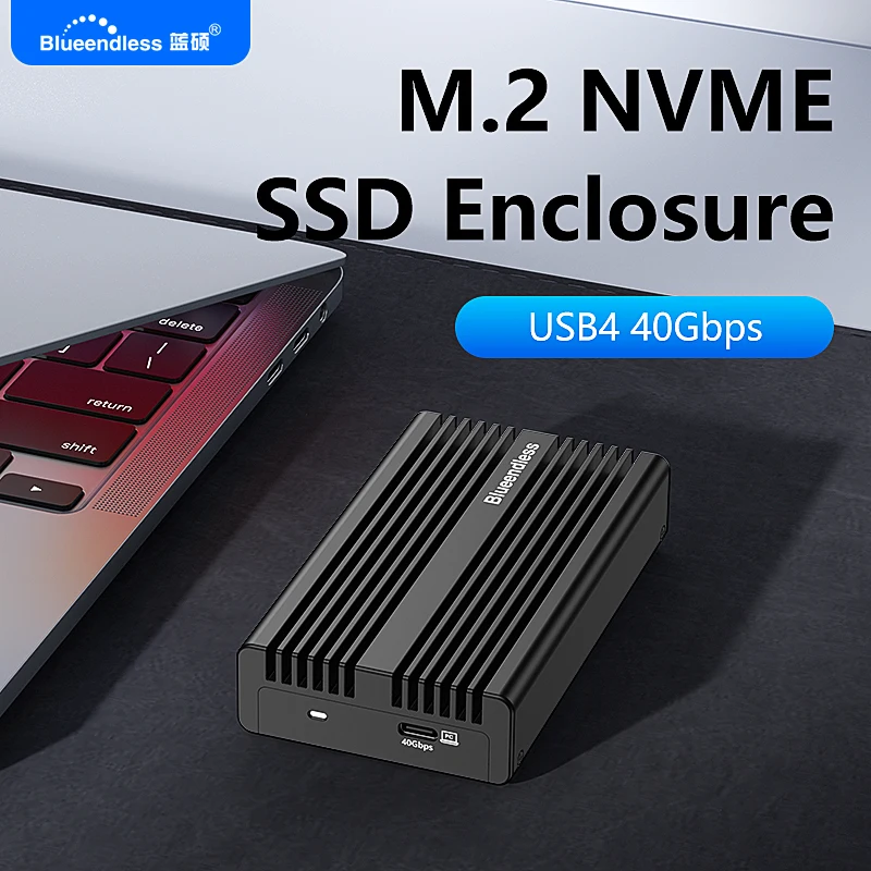 Blueendless 40Gbps NVMe SSD Enclosure USB4.0 PCIe3.0x4 M.2 PCIe SSD Aluminum External Case  Compatible with Thunderbolt 3/4
