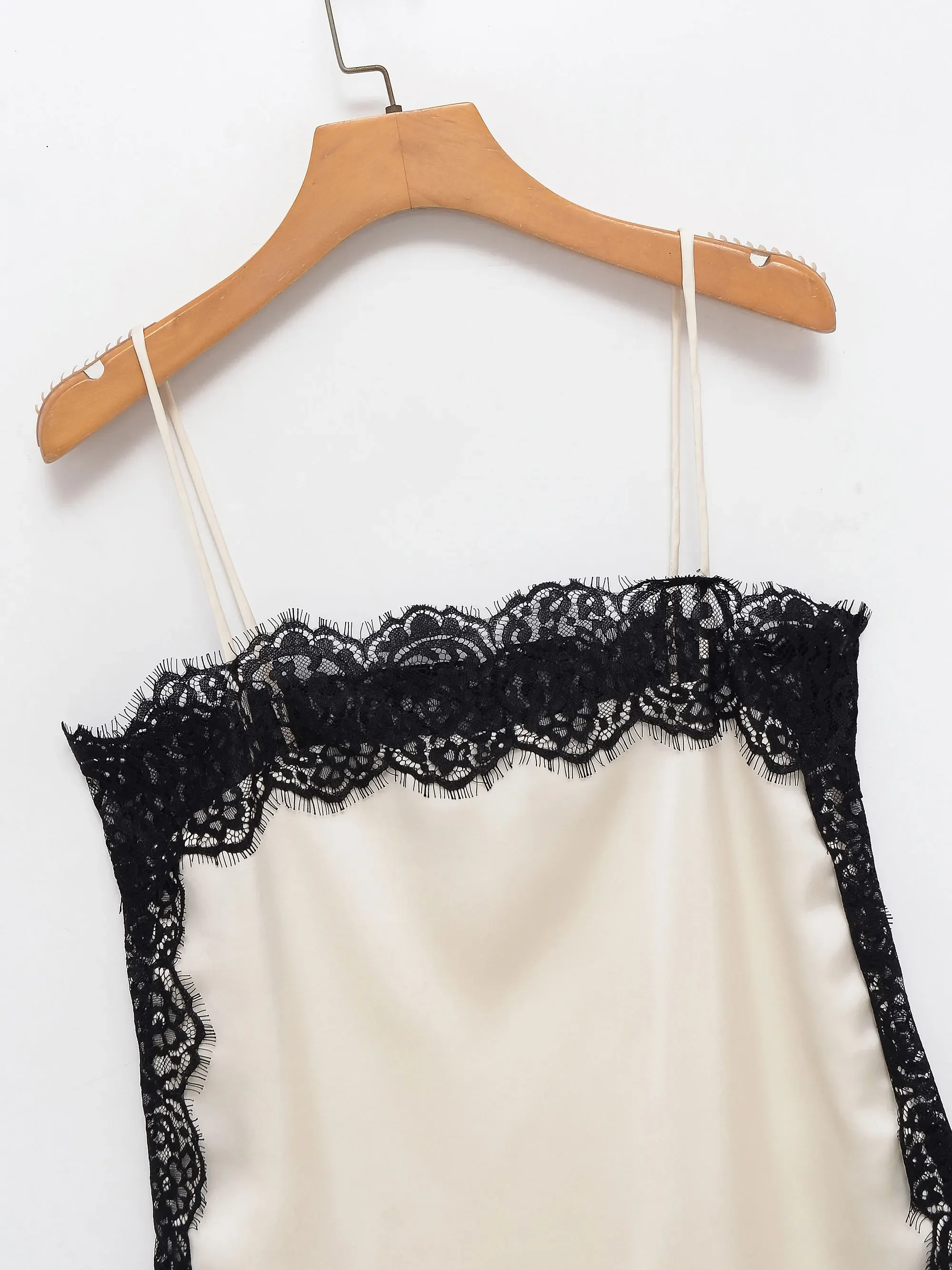 HH Damen Elegante Modische Blumen-Spitzen-Patchwork-Tops Einfarbiges Rückenfreies Camisole Tanktop Sommer Damen Sexy Club Party Schickes Oberteil Camis – Detail 4