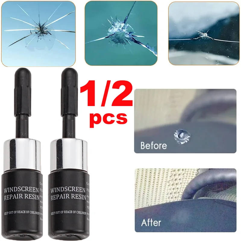 

1/2Pcs Car Windshield Cracked Repair Tools Universal DIY Cars Window Glass Scratch Crack Nano Repair Fluid Glue Auto Accessories