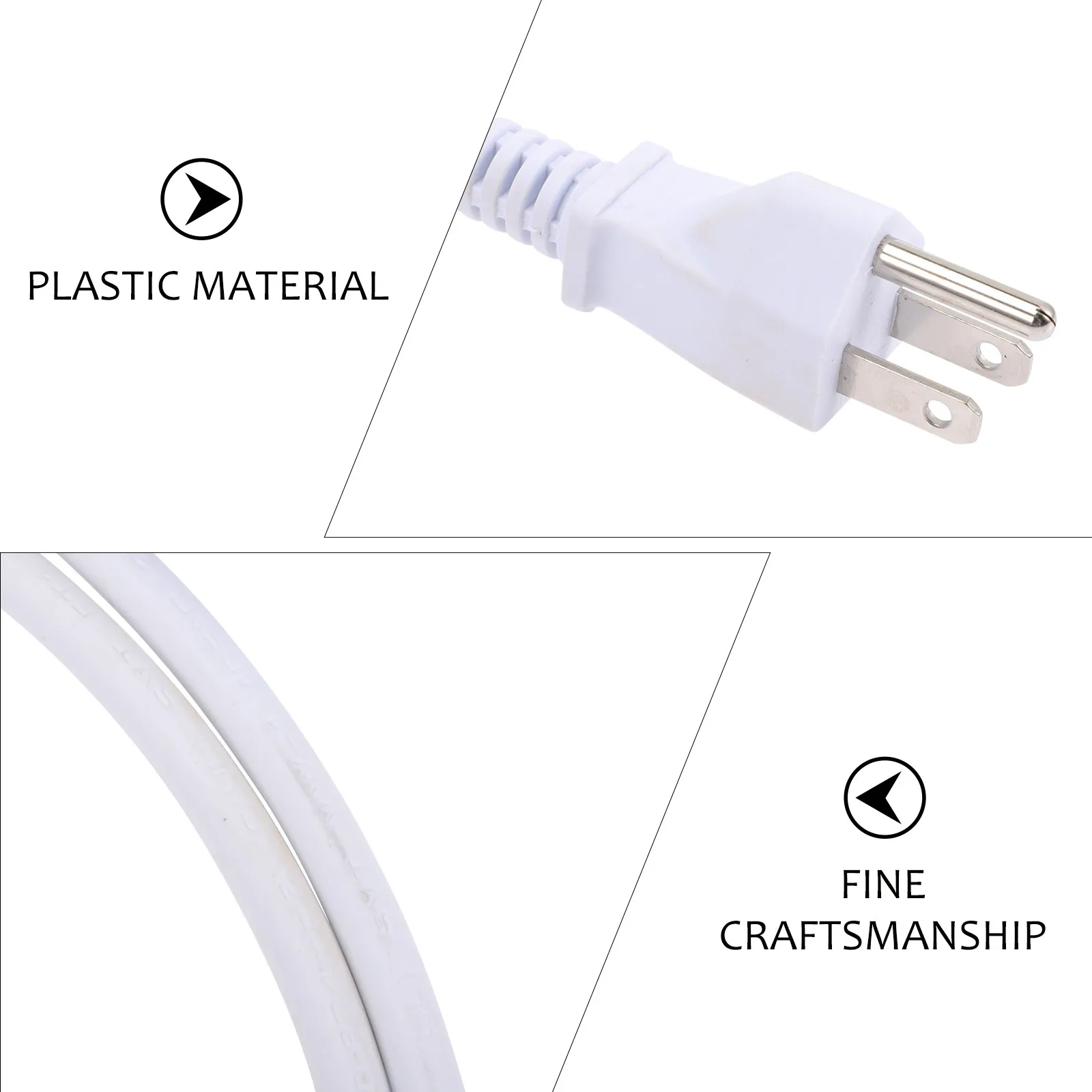 Us Plug Power Supply Cord 3-Wire Appliance Cable Replacement DIY Lighting Accessories for Retro Style Table Floor Lamps 3 Prong