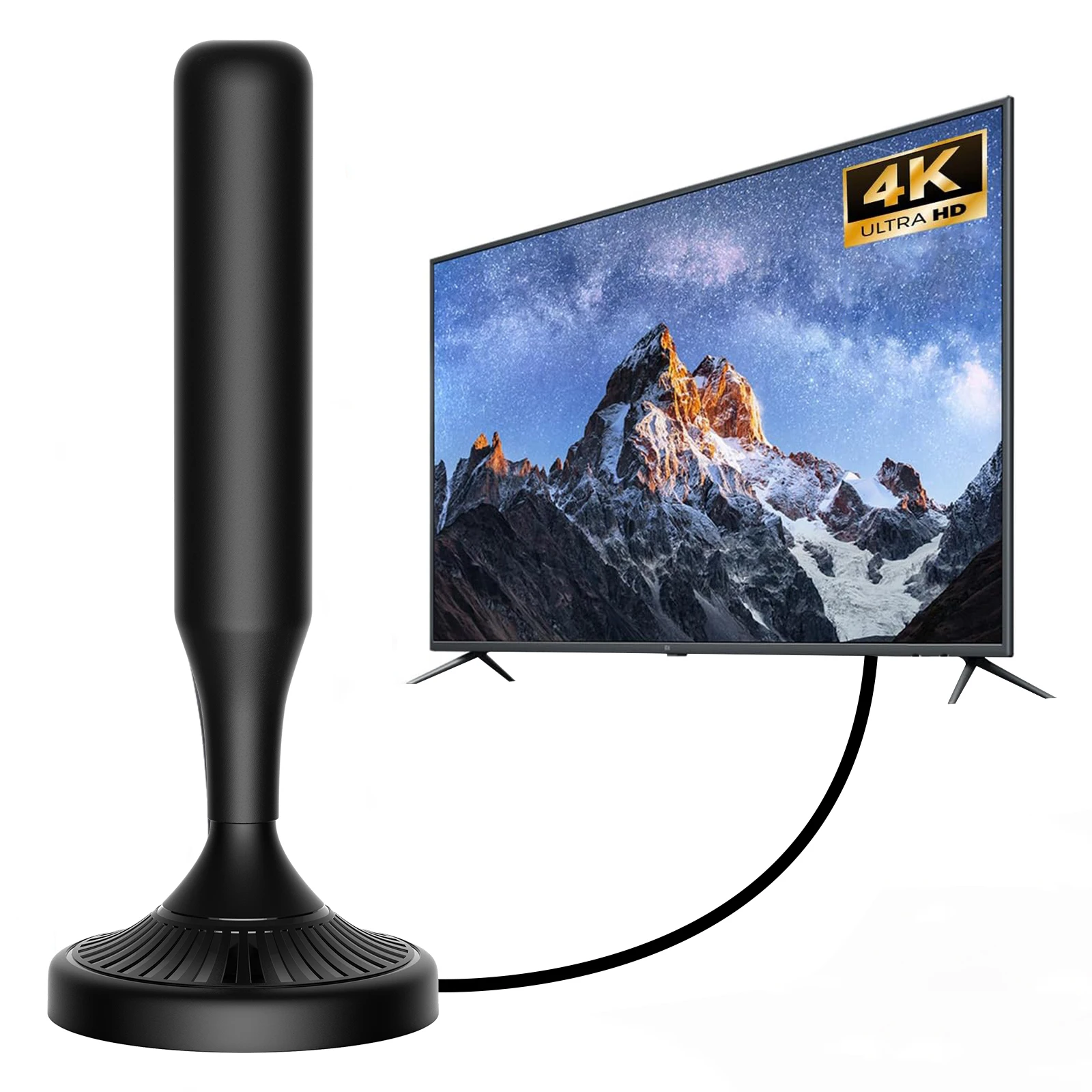 Superior Integrated Signal Amplifier DVB-T Digital TV Antenna 360° Signal Reception HD TV Antenna Magnetic Base VHF UHF TV Aeria
