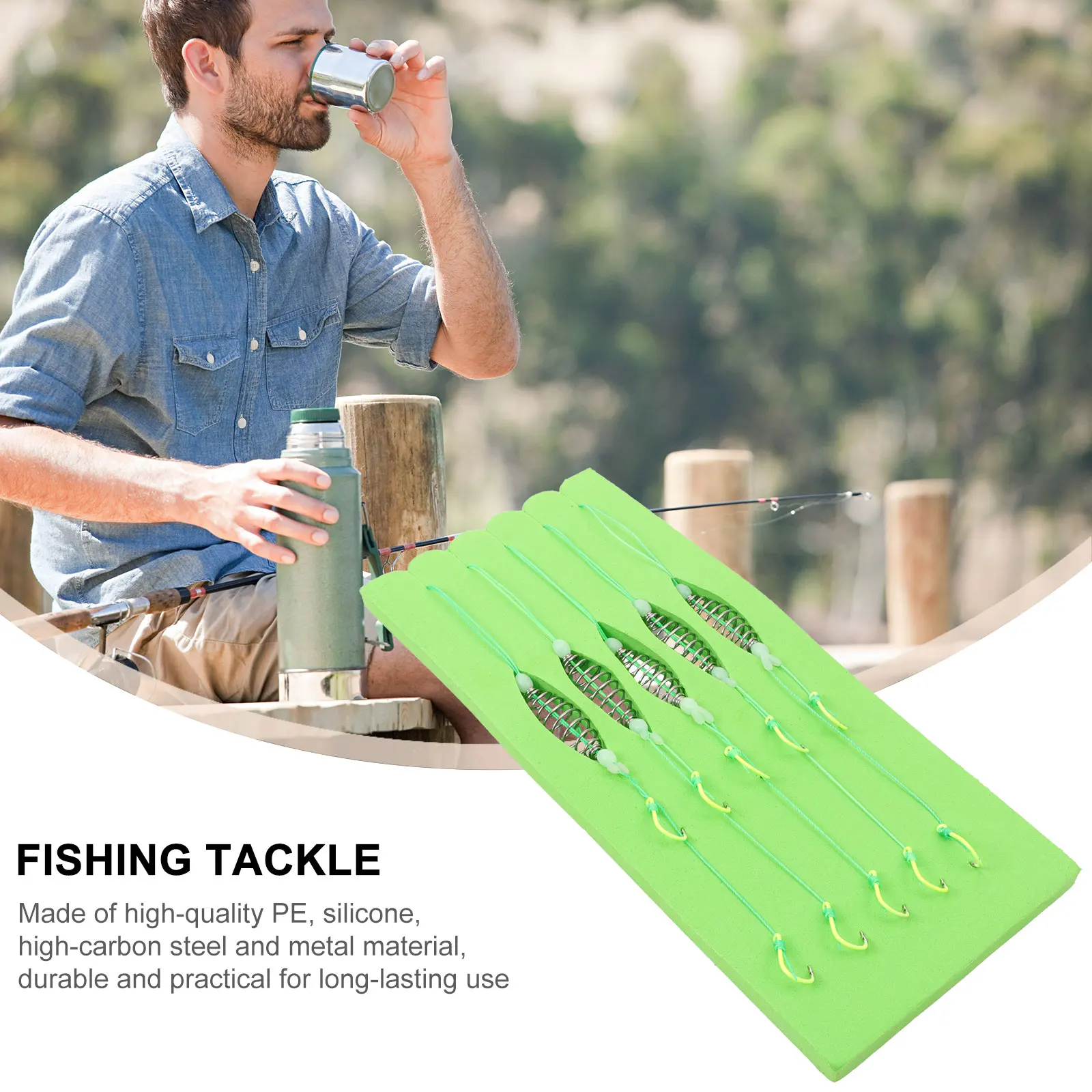 

5 Pcs Anti-winding Spring Hook Feeder Carp Loaded Fishing Tackle Hooks Shine and Feeders Pe Lures Kit Assorted