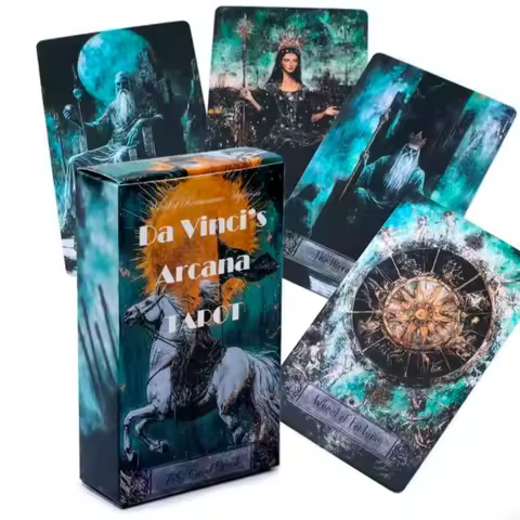 Da Vinci’s Arcana Tarot Deck - 10.3*6cm 78 Pcs Mystical Art Tarot Cards for Intuitive Readings