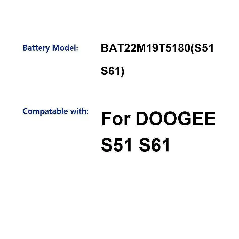 

Для Doogee S51 S61 BAT22M19T5180 5180 мАч аккумулятор мобильного телефона длительный срок службы