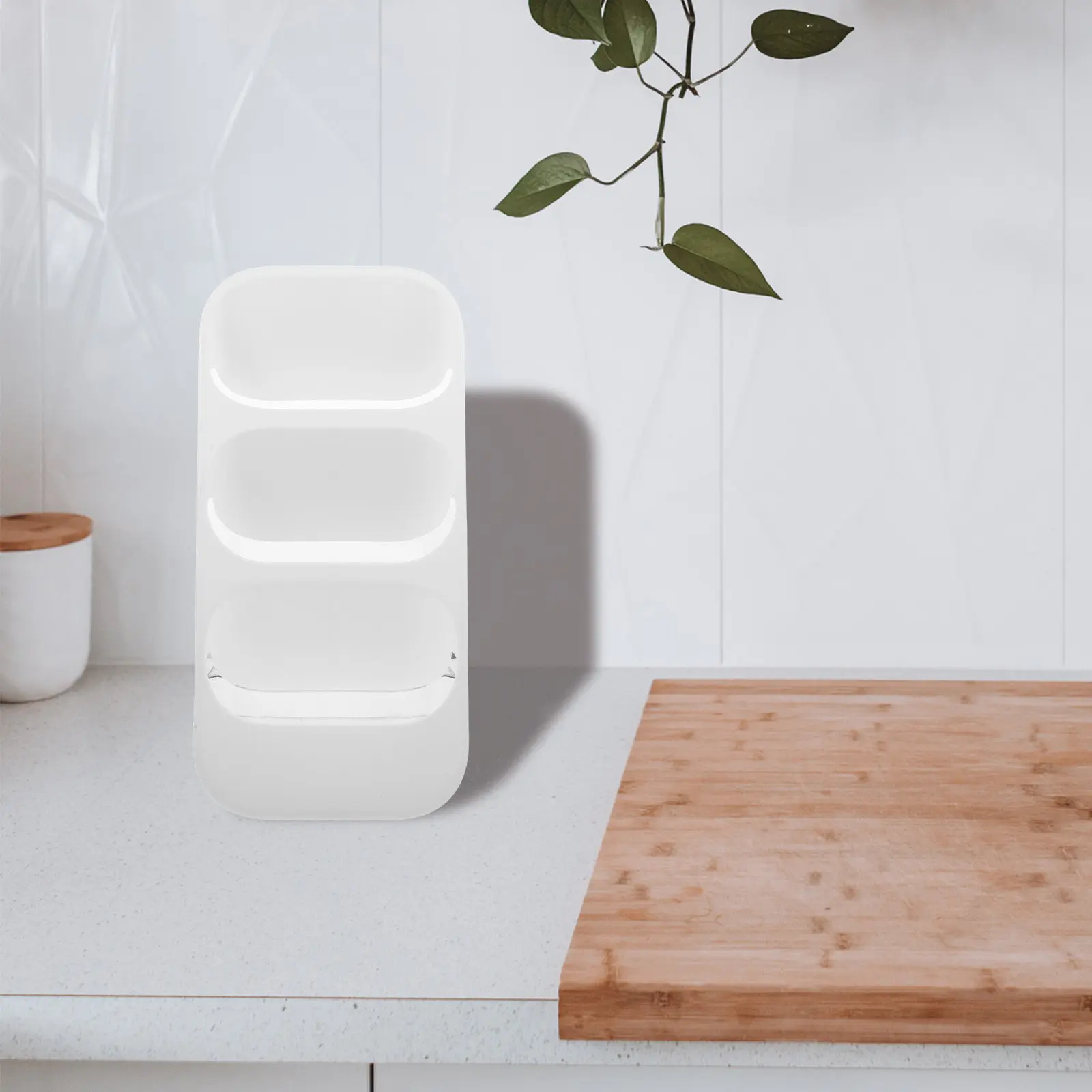 

Трехуровневый настольный органайзер для кухонных принадлежностей: компактная подставка для столовых приборов с дренажем для ложек, вилок, палочек для еды, из полипропилена, для чистых приборов