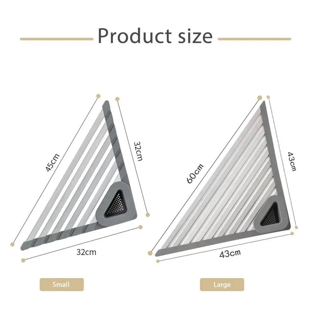 Long Lasting Wear-resistant Storage Rack Organizer Triangular Foldable Sink Storage Rack Non-slip Sturdy Water Filter Kitchen