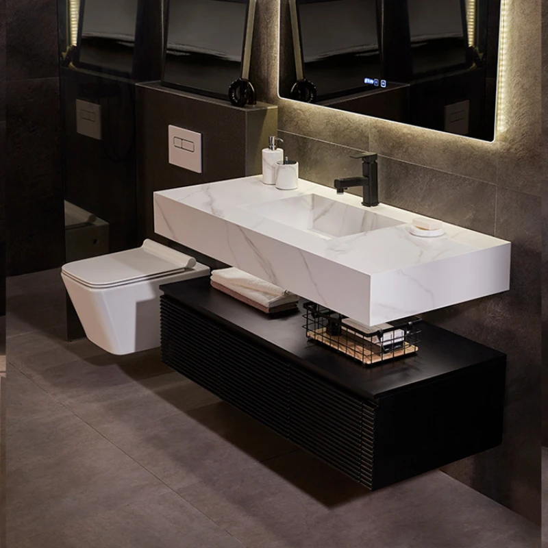 Wanghongyan board integrated basin bathroom cabinet, modern and simple wash basin combination, home bathroom, customized