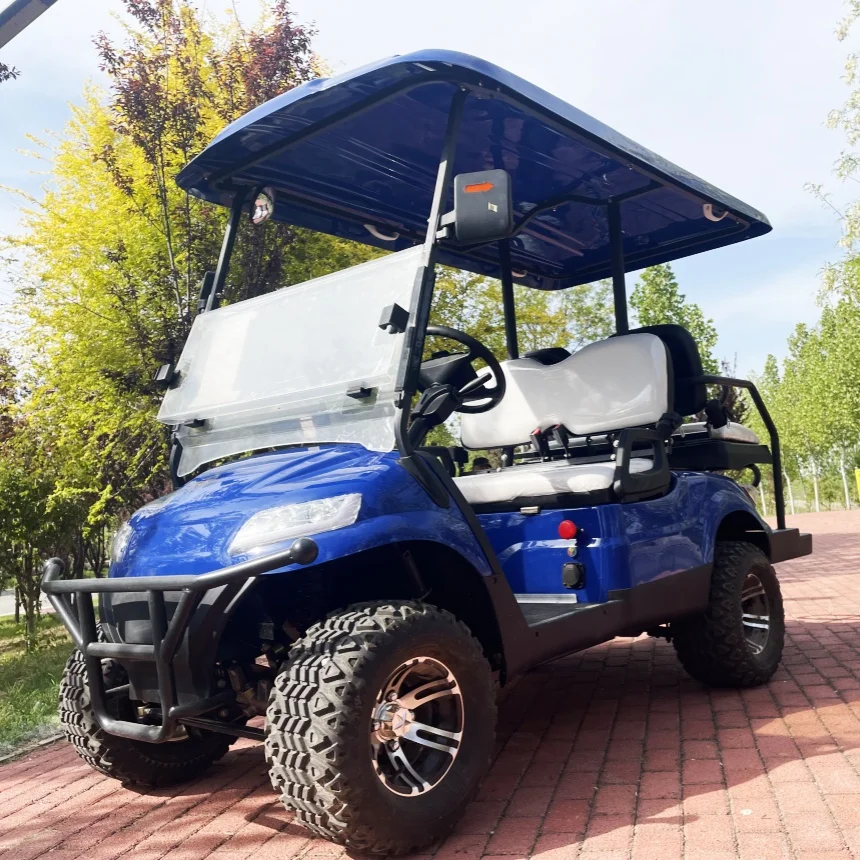 

Fast Powerful Adults 4-Wheel Electric Golf Cart 5KW 60V Lithium Battery Electric Sightseeing Golf Cart Free Custom Color