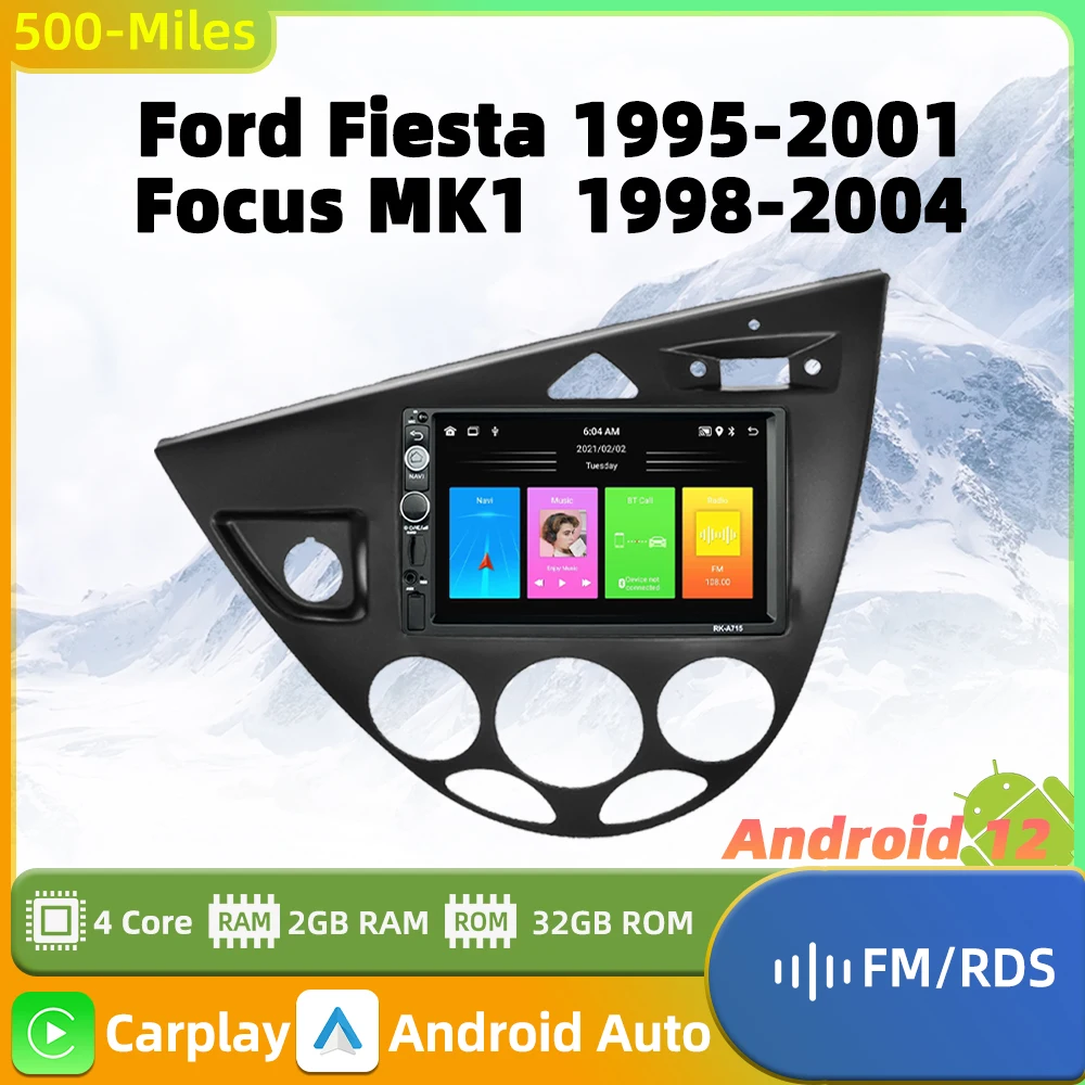 Car Radio 2 Din Android Stereo for Ford Fiesta 1995 - 2001 Focus MK1 1998-2004 Car Multimedia Player Carplay Autoradio Head Unit