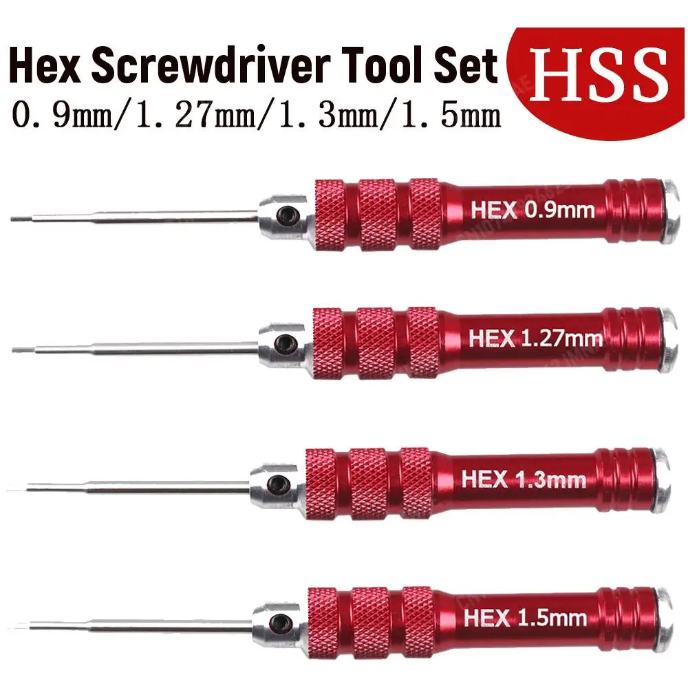 HSS Tools Hex screw driver set Red Handle 0.9 1.27 1.3 1.5mm screwdriver For Rc helicopter Rc toys FPV Racing Drone Cars Boat