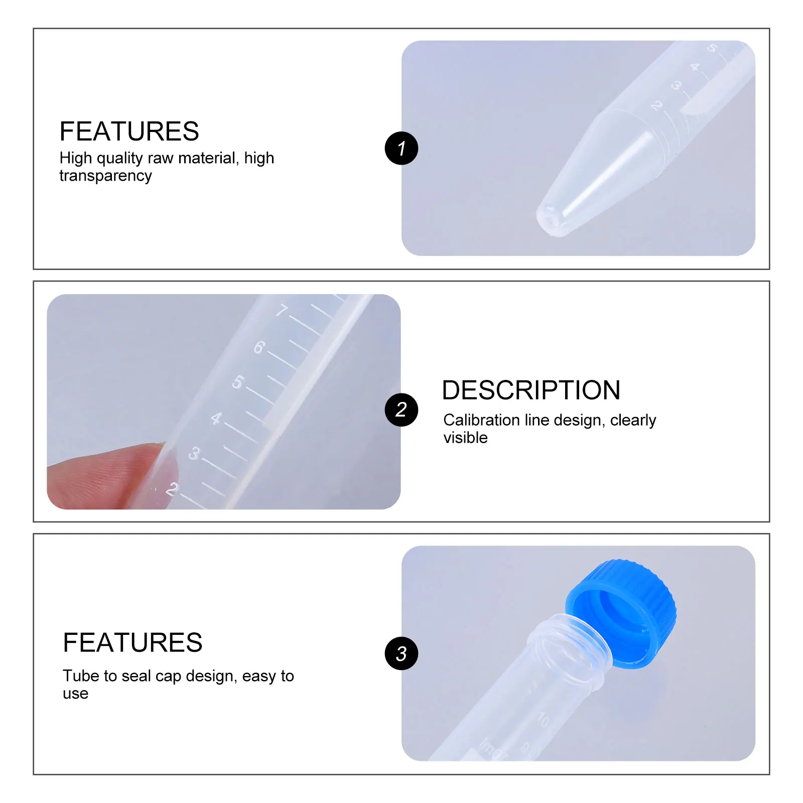 

100 Pcs Small Test Tubes with Lids Centrifugal Screw Cap Transparent Laboratory