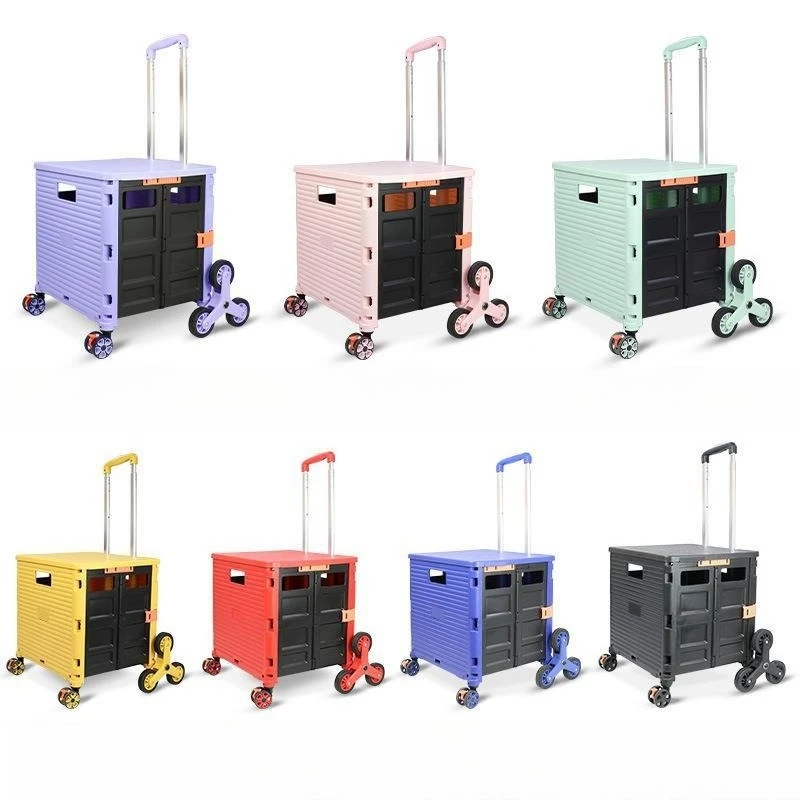 

Folding shopping cart, small pull cart, shopping cart, family cart with lid, can sit on the staircase climbing cart