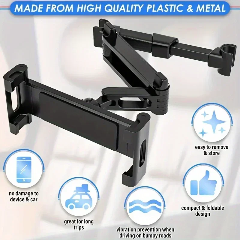 Car Tablet Holder Back Seat Headrest Mount For IPad Air Mini Pro 4-13 Inch 360 Rotation Rear Pillow Phone Clamp Stand