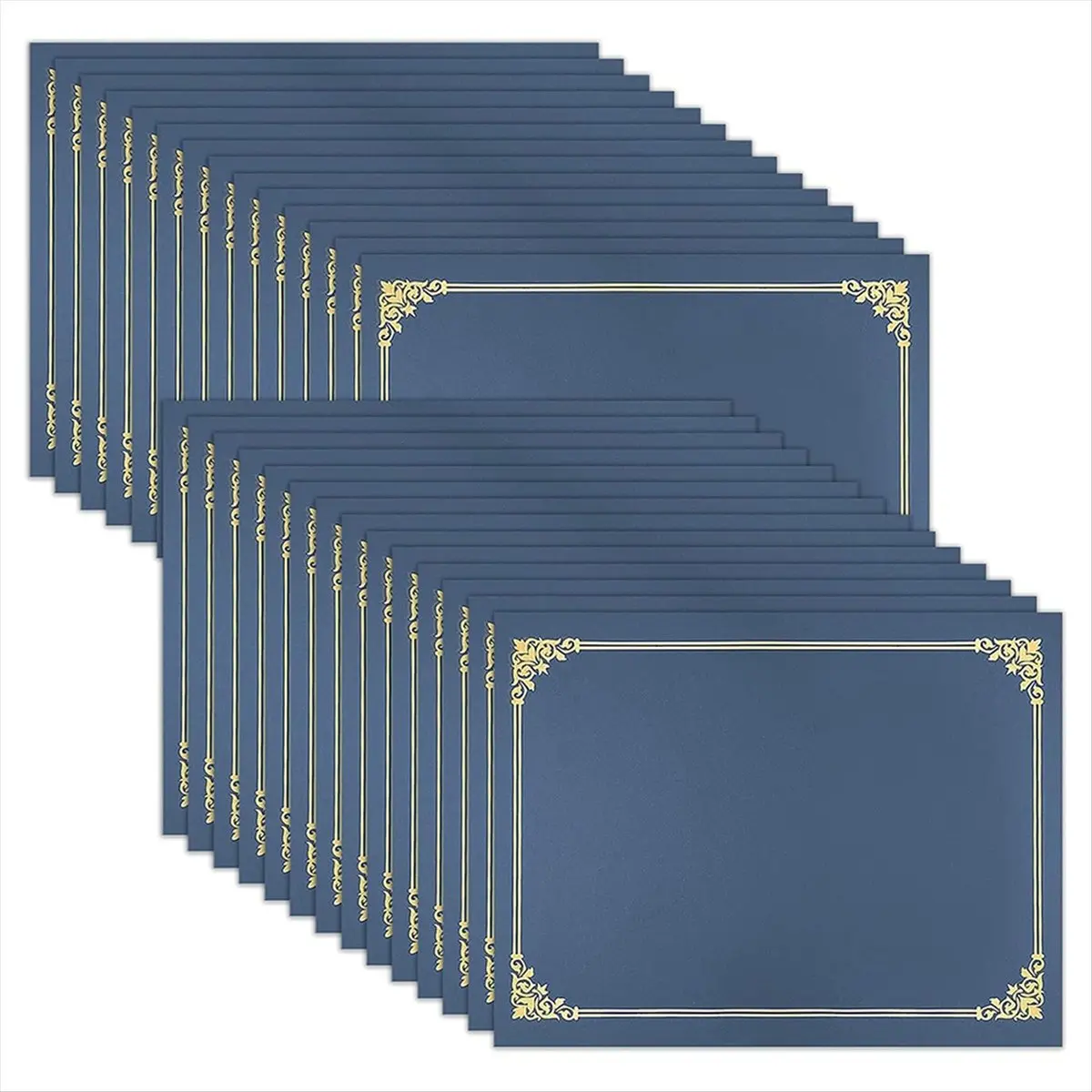 HITL 30 Pack Certificate Holders, Diploma Covers Gold Foil Border, for Letter Size 8.5x11inch Certificates, Document Papers