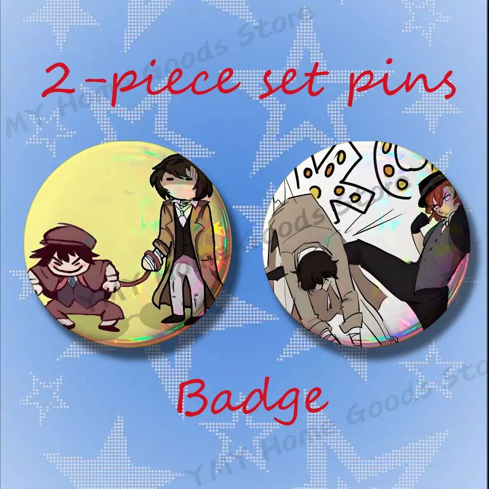 Dazai Atsushi Chuuya Cartoon 2-piece set Free Mix Backpack Clothes Jewelry Accessories Round Badge Collection Gifts