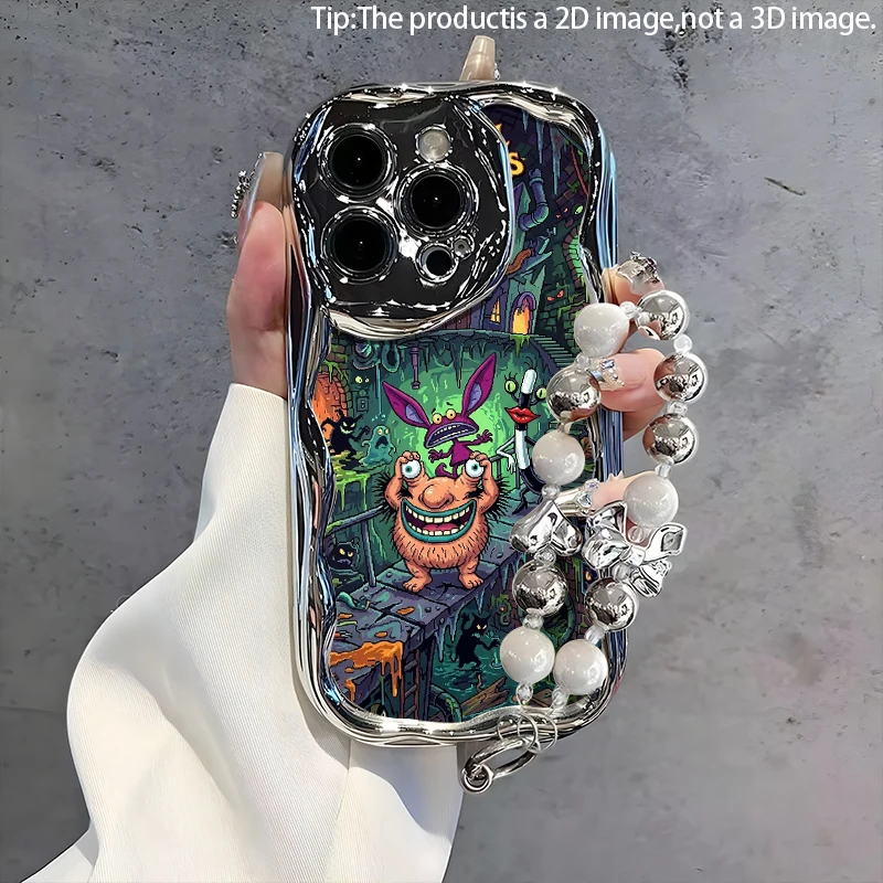 Phone Cases Trendy - Monster Pattern 2D Irregular Plated Phone