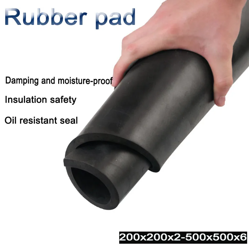 1 PC Black Resistance High Temperature rubber sheet plate pad Soft skin for shock resistance，insulation oil resistance