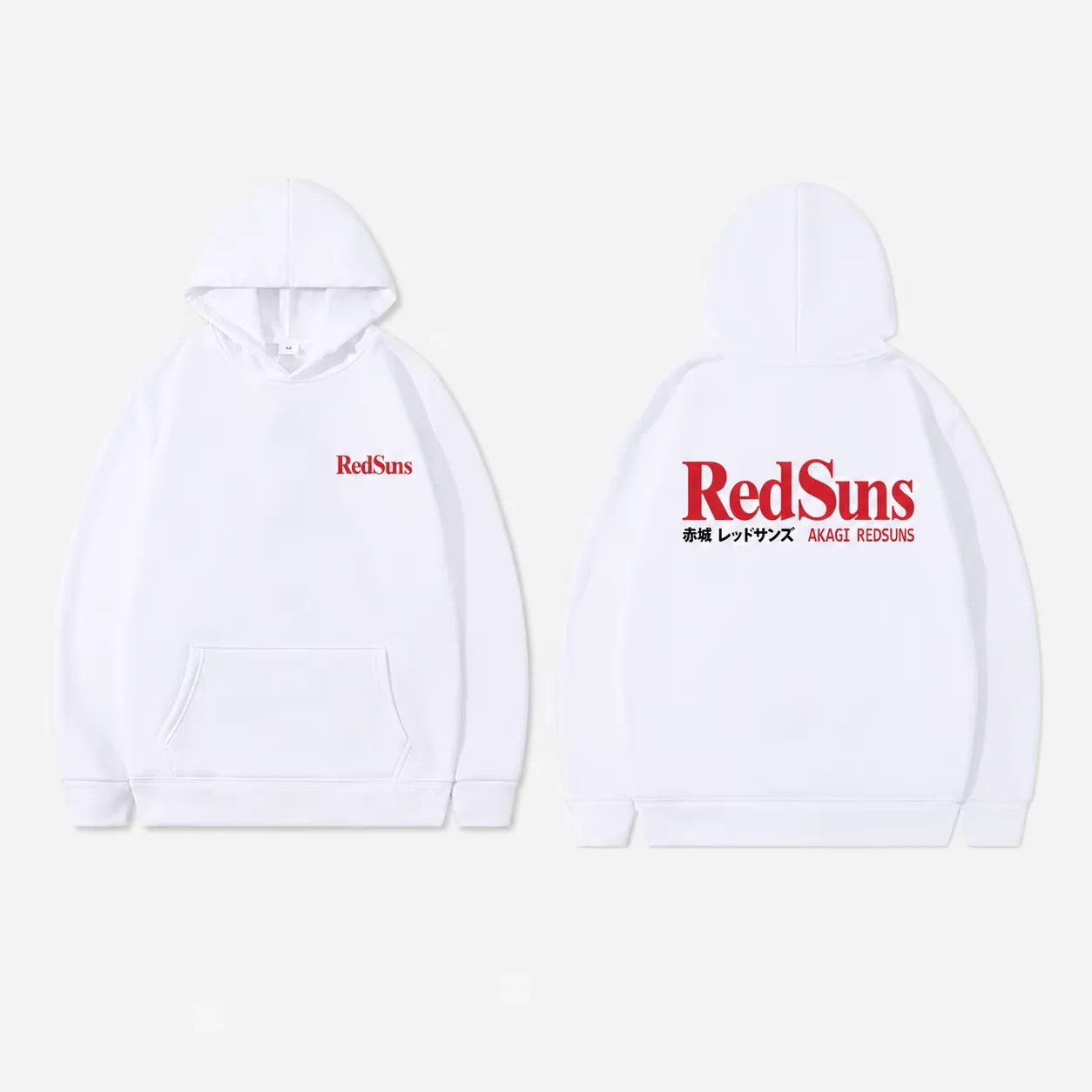 2026 New Unisex Oversized Harajuku Streetwear Pullover Top, Initial D Akagi Redsuns Team Front Back Print Casual Cotton Hoodie
