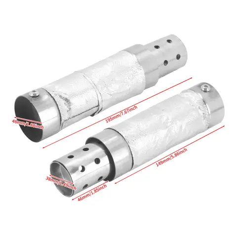 Motorcykel 38-48mm Tyst Baffel Avgasrör Ljuddämpare Universal För Harley Sportster Touring FLHT FLHX Dyna Softail Slim 6 best sales Harley-ljuddämpare - №4