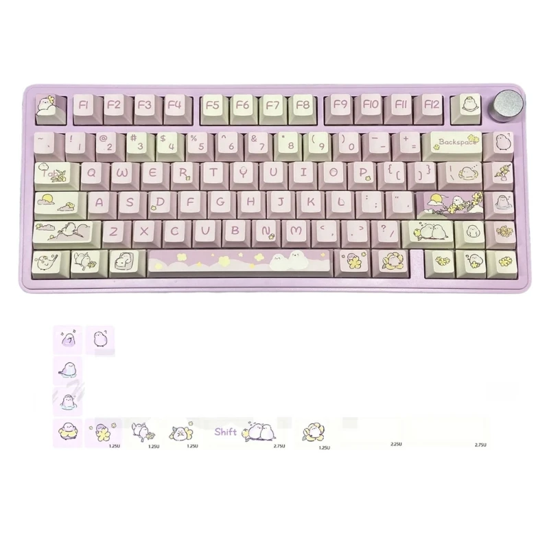 

Fat Joo Bird Keycap Thick PBT Sublimations y Height 93keys Keycap Set Fit 61/68/84/HI75 for Mechanical Keyboard