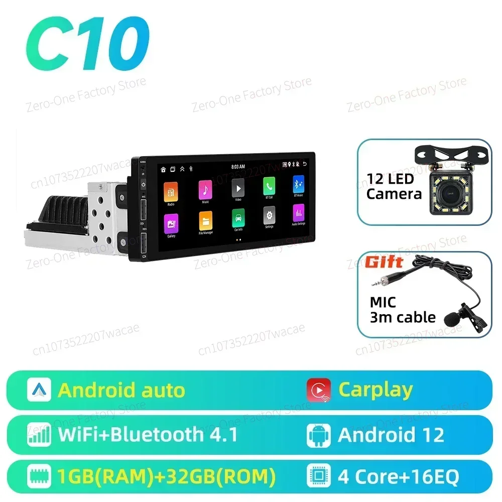 1 Din Radio Android Auto Multimedia voor Toyota Land Cruiser 90 Prado 1997-2002 6.9 "Scherm Stereo Head Unit Carplay Autoradio GPS