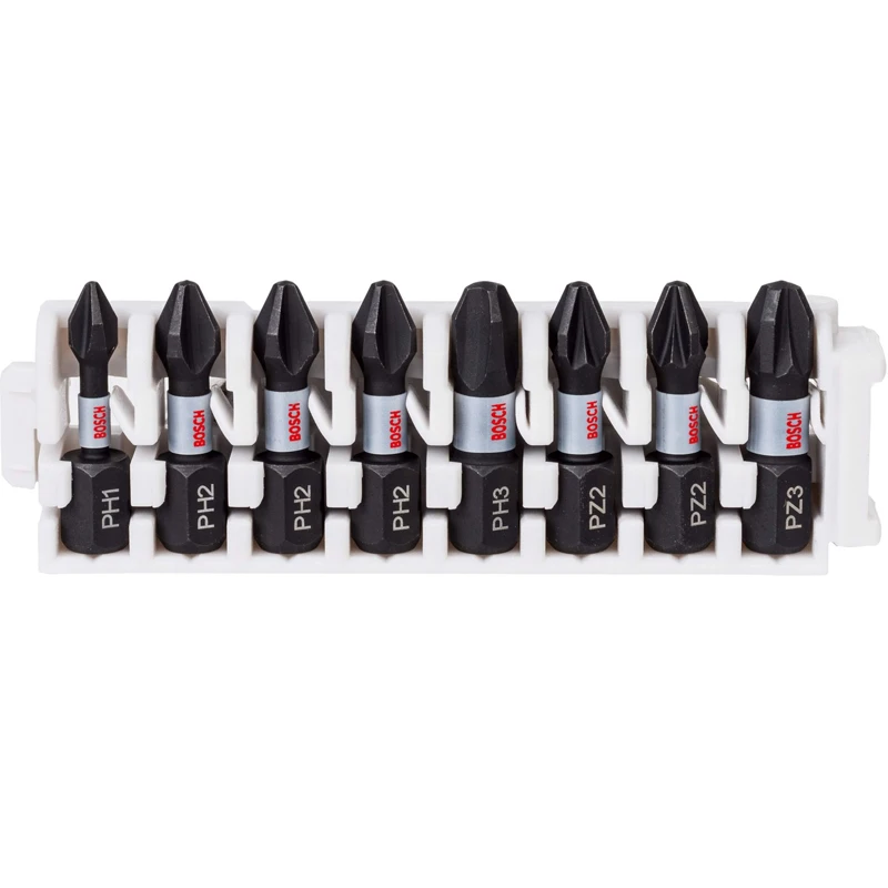 BOSCH 2608522323 Professional Impact Control Screwdriver Bit Set PH/PZ 25mm High Hardness Cross Screwdriver Head Tool Accessory