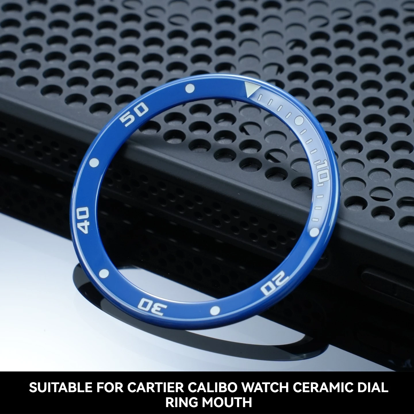 Replacement Ceramic Bezel Insert for Cartier Calibre Diver W7100056 WSCA0011 42mm Watch Outer Scale Ring with Number Markings