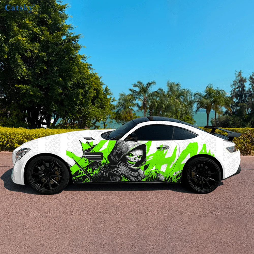 

Cloak Skeleton Splash Car Side Sticker Decoration, PVC Waterproof Scratch Resistant Decal, Car Protection, Auto Accessories Gift