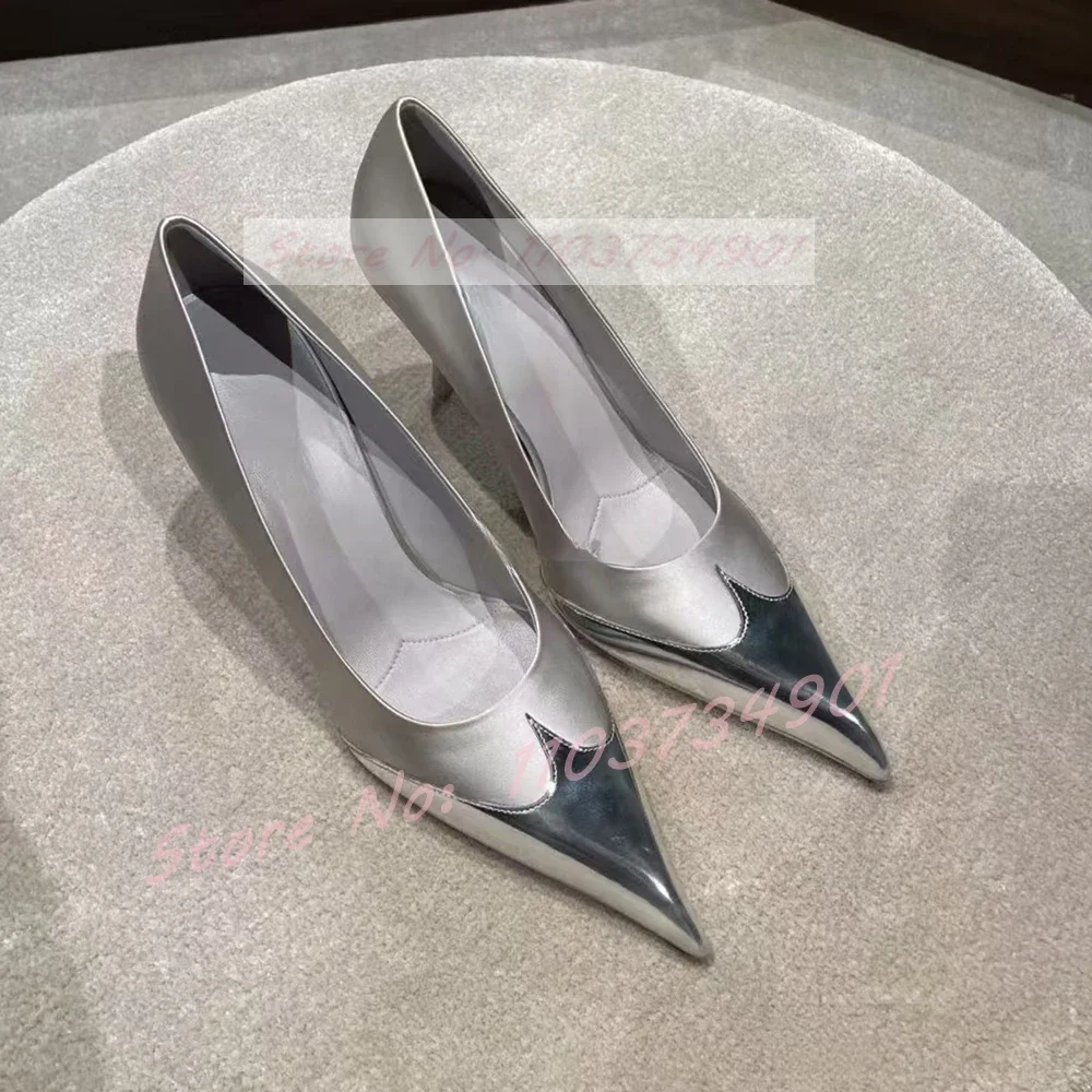 Green Satin Metallic Leather Toe Pumps Women Fashion Pointed Toe Stiletto High Heel Shoes Female Casual Party Wedding Sexy Pumps view 6