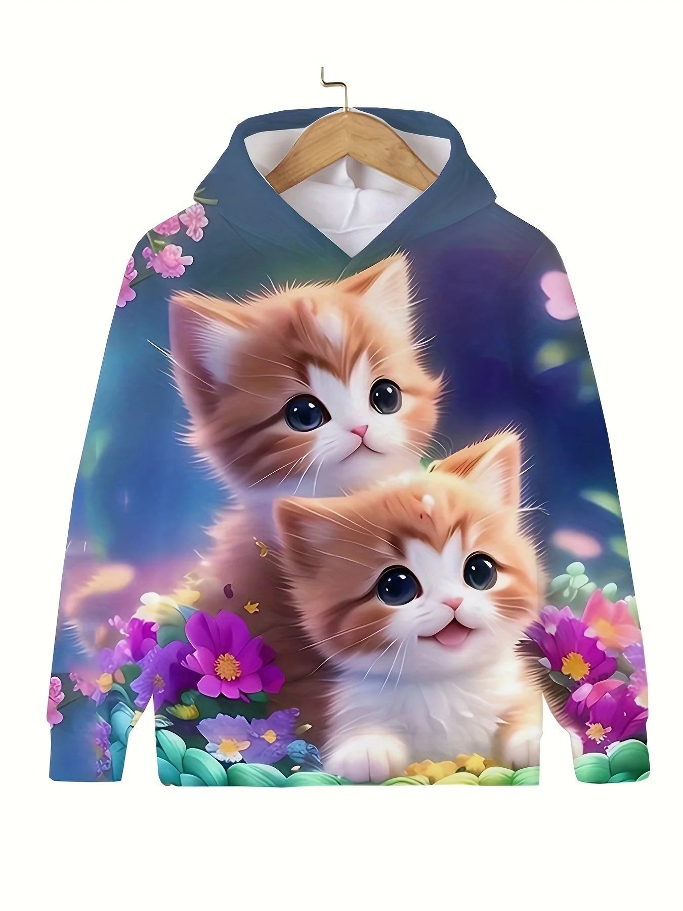 Cute Cat Kids Hoodie For Girl Pullover Long Sleeve Hoodie Boy Sweatshirt Cat 3D Print Boys Girls Hoodies Tops Children\'s Clothes