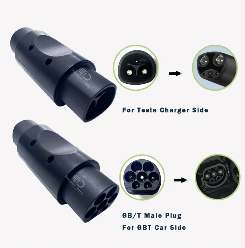 

7KW 32A NACS to GBT EV Charger Adapter Tesla to GBT Standard Electric Vehicle Fast Car Charging Adapter with Power Button