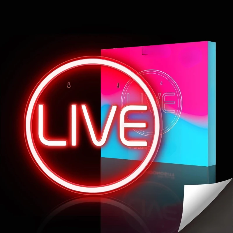 Live Neon Sign LED On Air Light for Streamers/Influencers/Gamers,Recording Live Signs for Studio,Game Room ,Bedroom Wall Decor