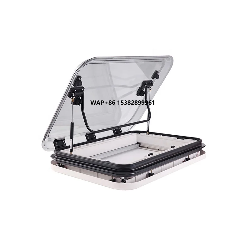 

Rv Sunroof Aluminum Car Roof Window Rv Skylight with LED Light with Gauze Screen Blackout Curtain