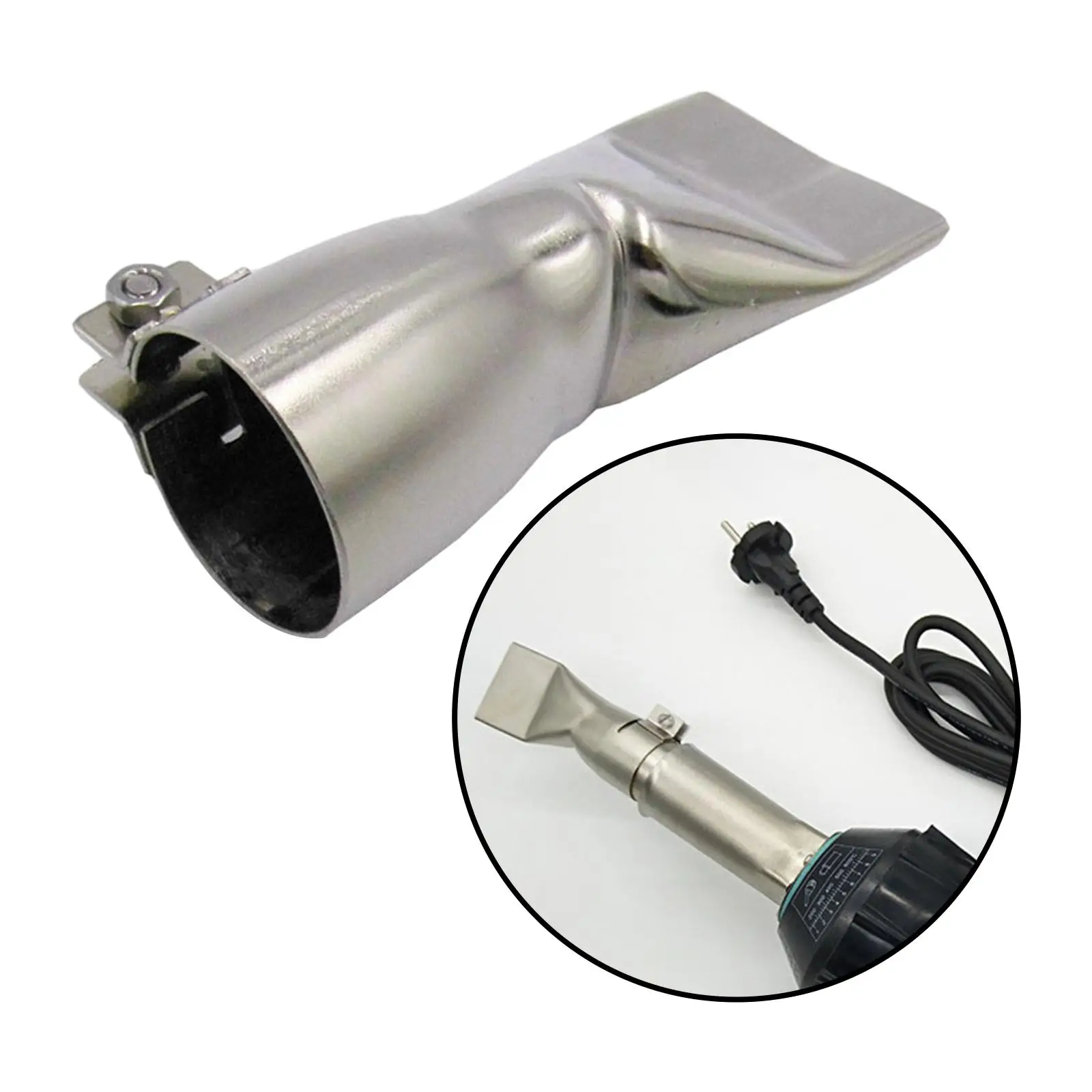 Hot Air Flat Welding Nozzle 4 Cm Stainless Steel Durable Welder Accessory for PVC Coil Seam Pulling Fixing and Precise Welding