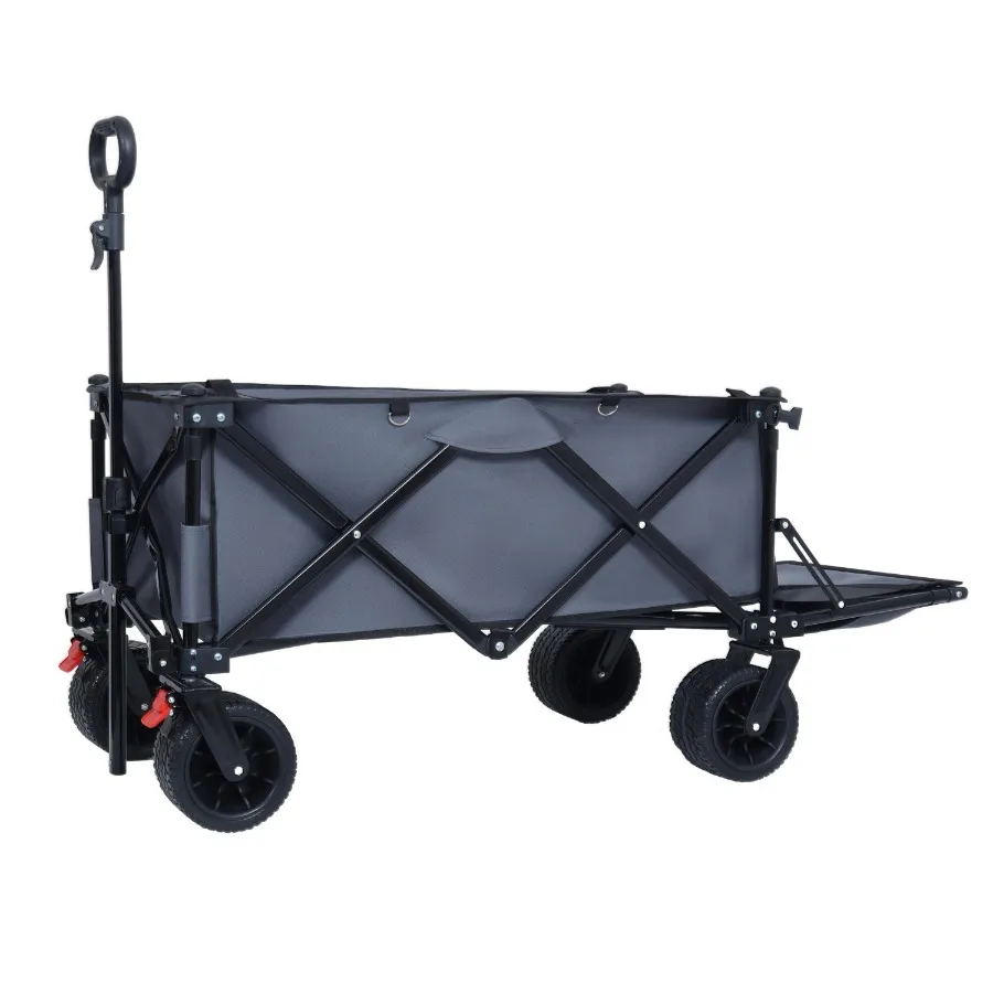 

Foldable Wagon with Extended Tailgate Extra Long Extender Wagon Cart Beach Wagon Cart Heavy Duty 400LBS with Large AllTerrain B