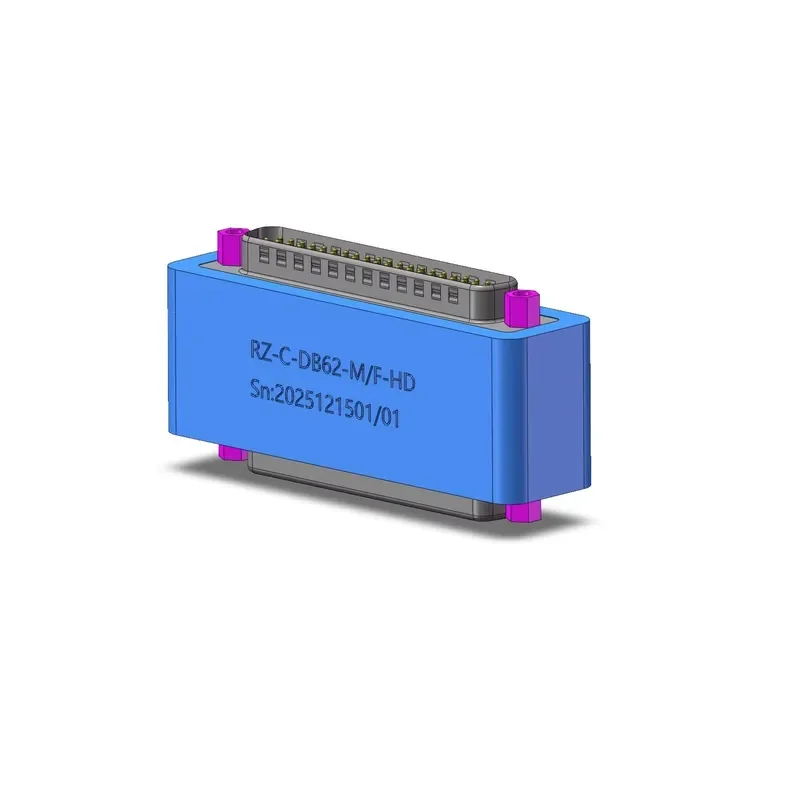 C-frame module with D-SUB DB62 pin, high-density male/female vacuum-sealed feedthrough assembly