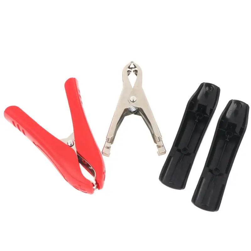 85mm Hard Shell Alligator Clips 40A Heavy Duty Battery Crocodile Clamps 2Pcs Red Black Set for Automotive Circuit Testing