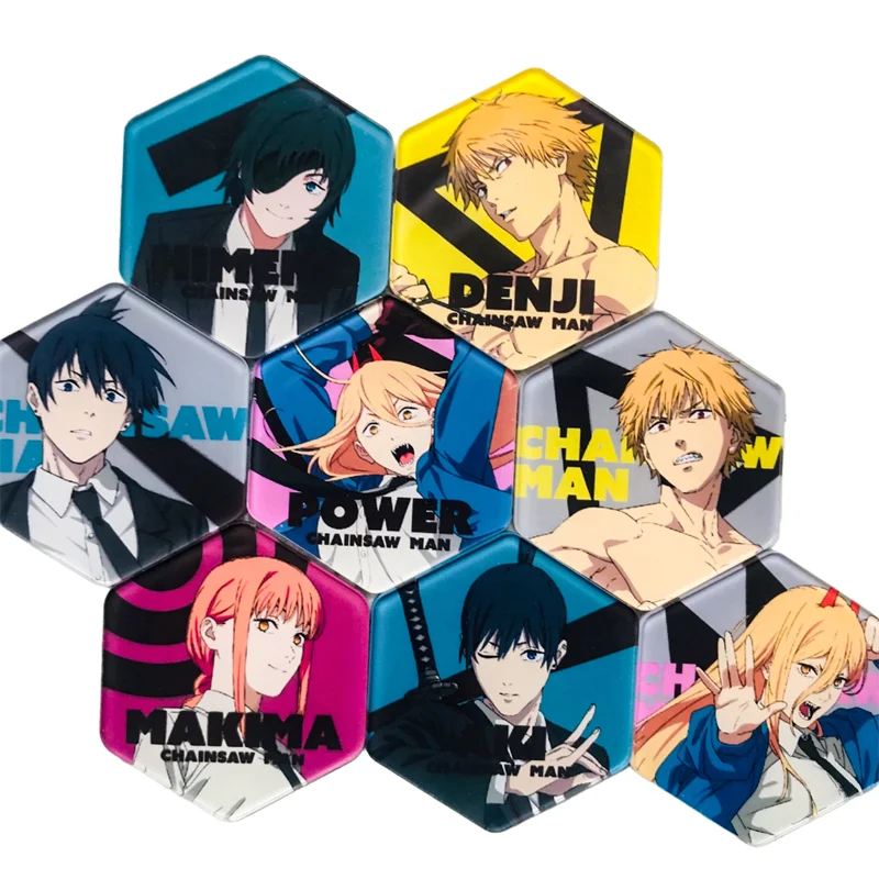 Anime Kettensäge Mann Denji Makima Power Hayakawa Aki Cosplay Prop Acryl Figur Modell Ornament Kühlschrank Magnet Zubehör
