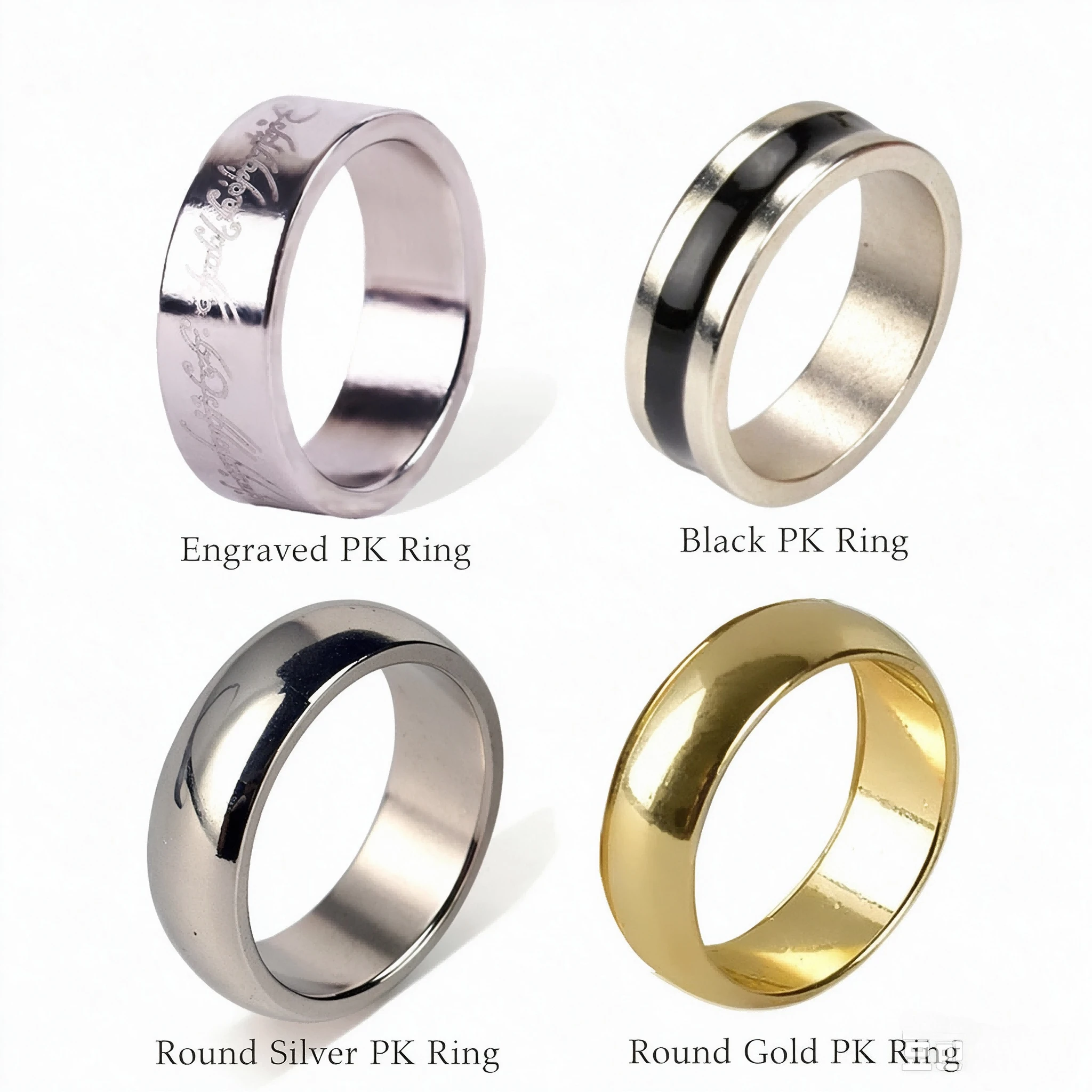 2pcs/set Magic Tricks Magnetic Magic Ring 20mm/21mm Gold Silver Plate Magician Ring Circular Arc Magic Props Wizard PK Ring