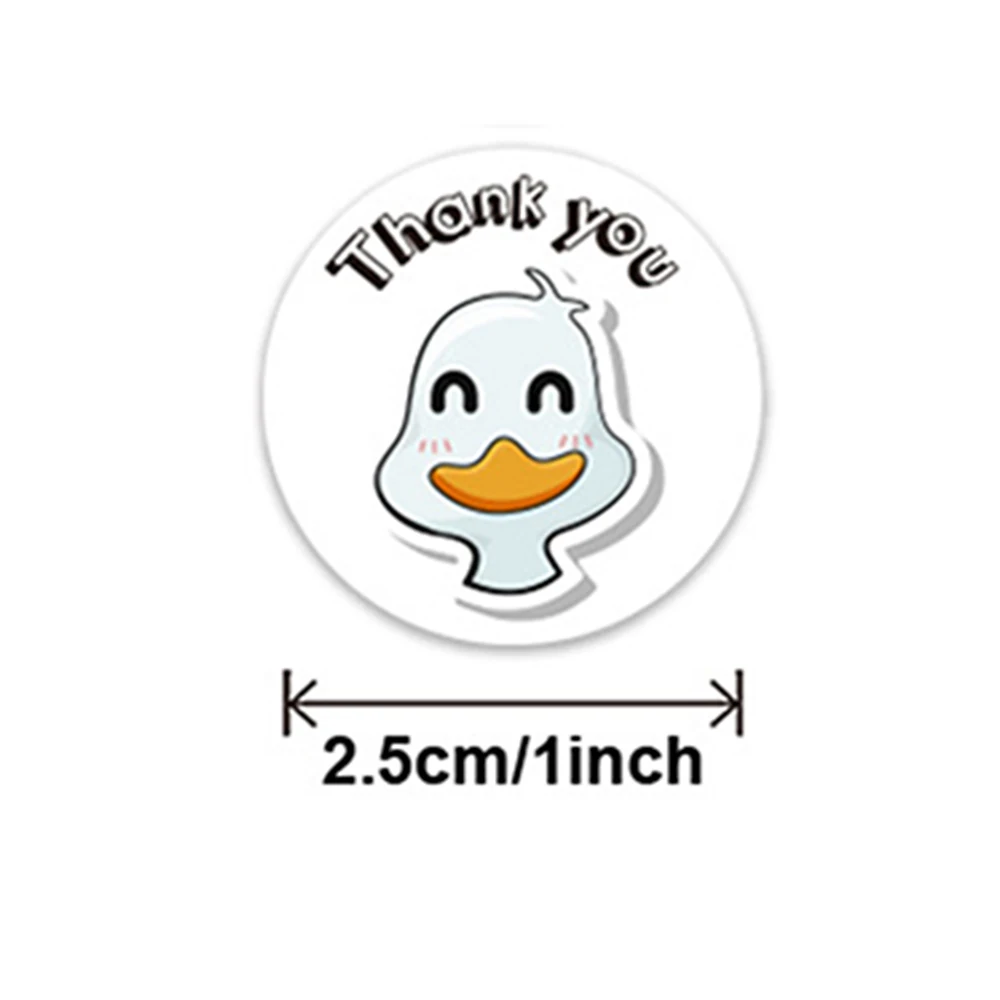50-500Pcs 1 Inch Cute Cartoon Animal Thank You Label Stickers For Child Gift Card Party Birthday Package Wrapping Baking