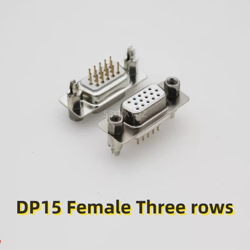 10PCS/LOT DB15 DP15 Male/DP15 Female  Male pins Female hole Welded plate with riveted harpoon fixing screws