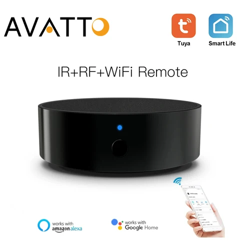 AVATTO Tuya WiFi Control remoto inteligente RF IR, control remoto universal Compatible con todos los electrodomésticos y Alexa Google Home