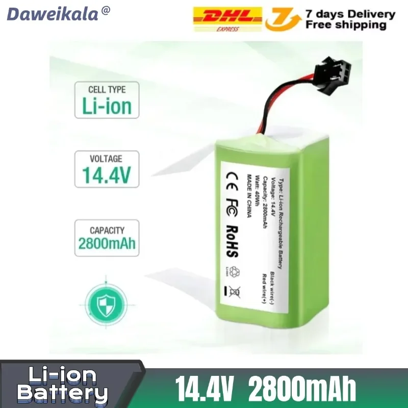 

New 14.4V 6800mAh Li-ion Battery For Conga 990 1090 Tesvor X500 Ecovacs Deebot N79 N79S DN622 Eufy RoboVac 11 11S Robo